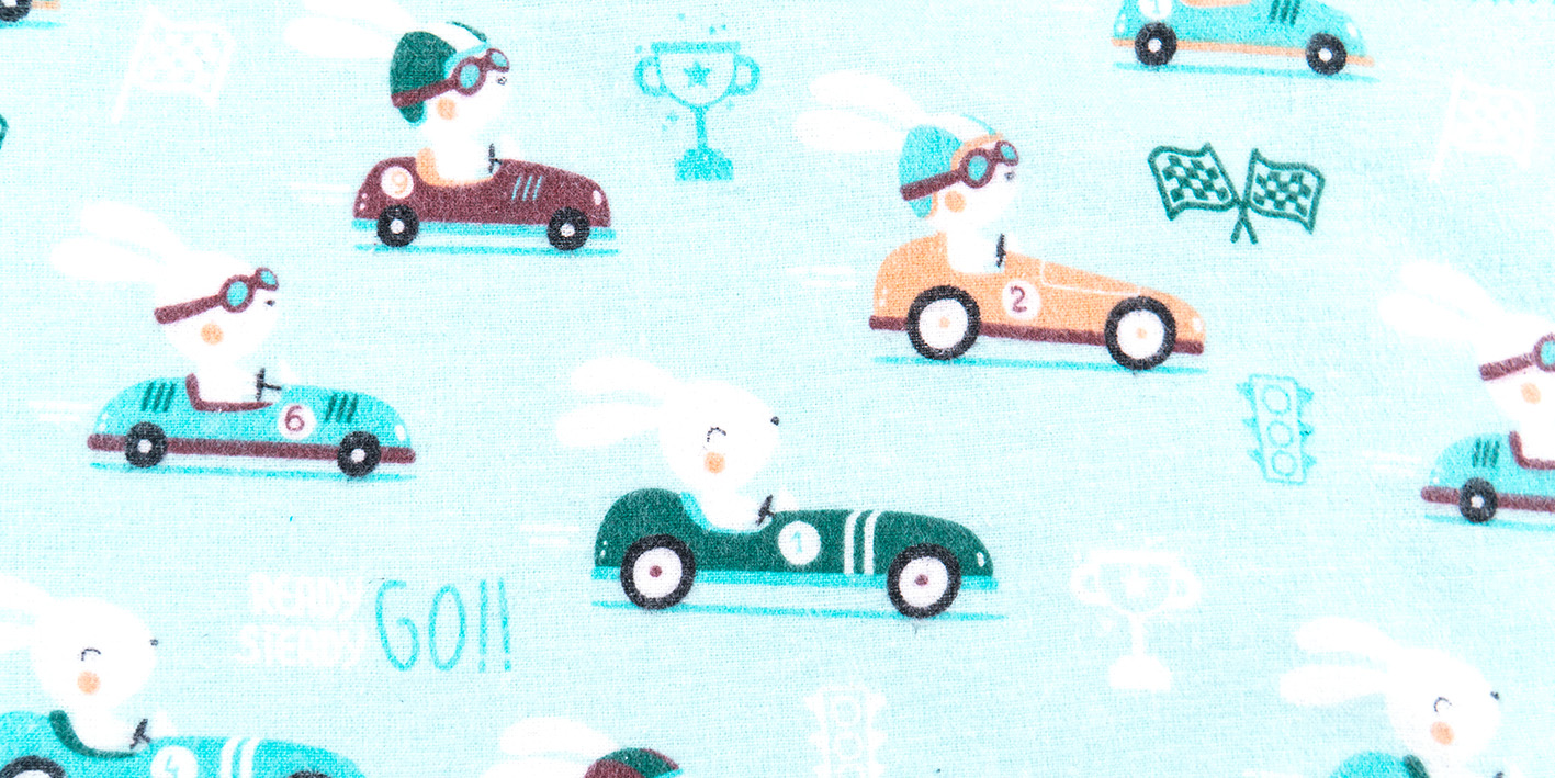 Pielucha flanelowa z ceratką królik mięta